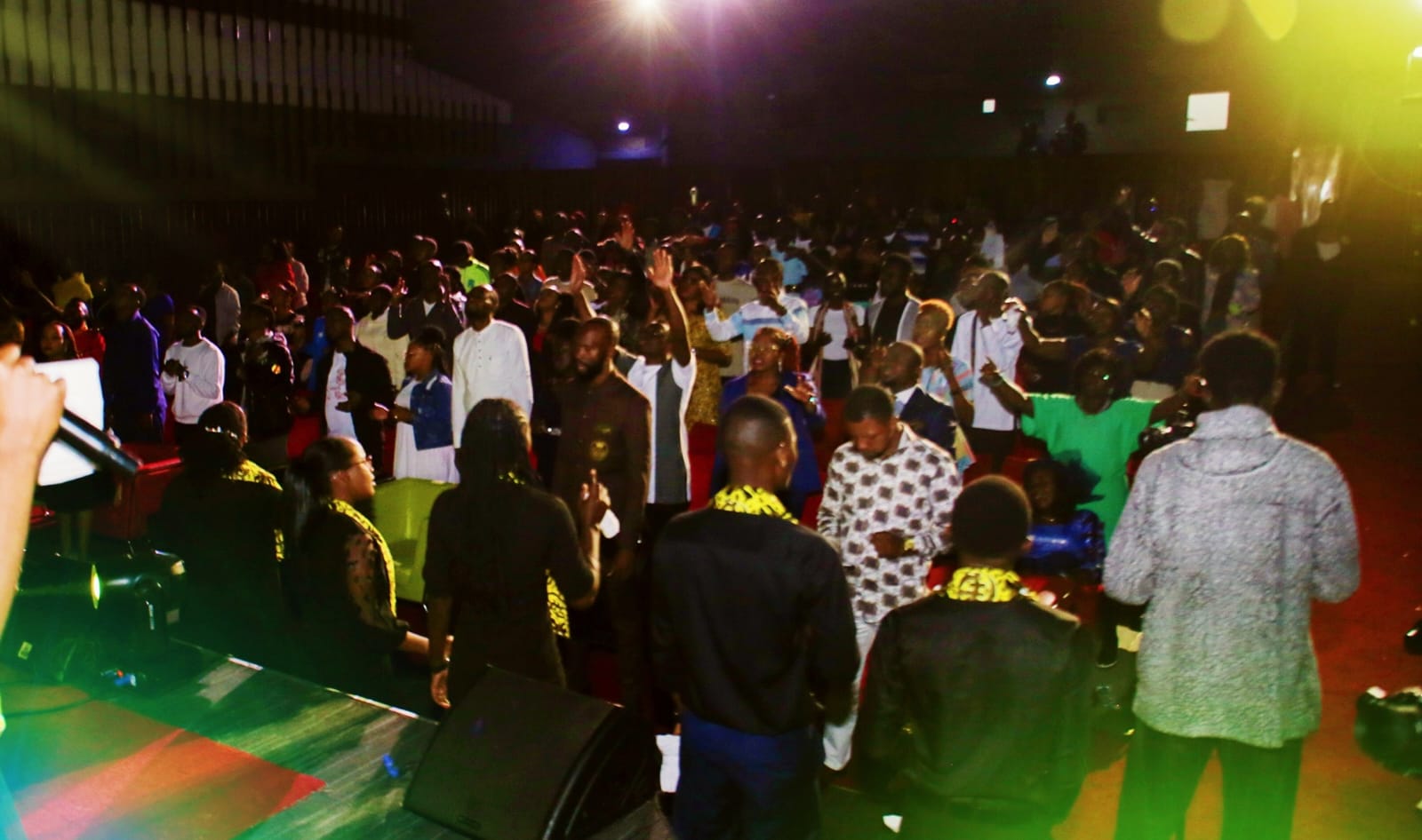 Congregation gathered in evening worship